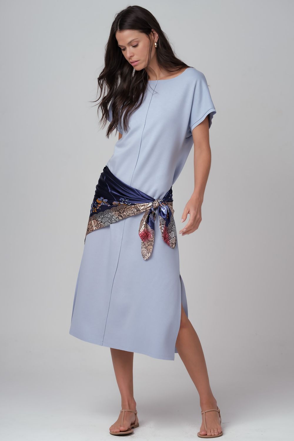 Vestido Malha Azul Camila