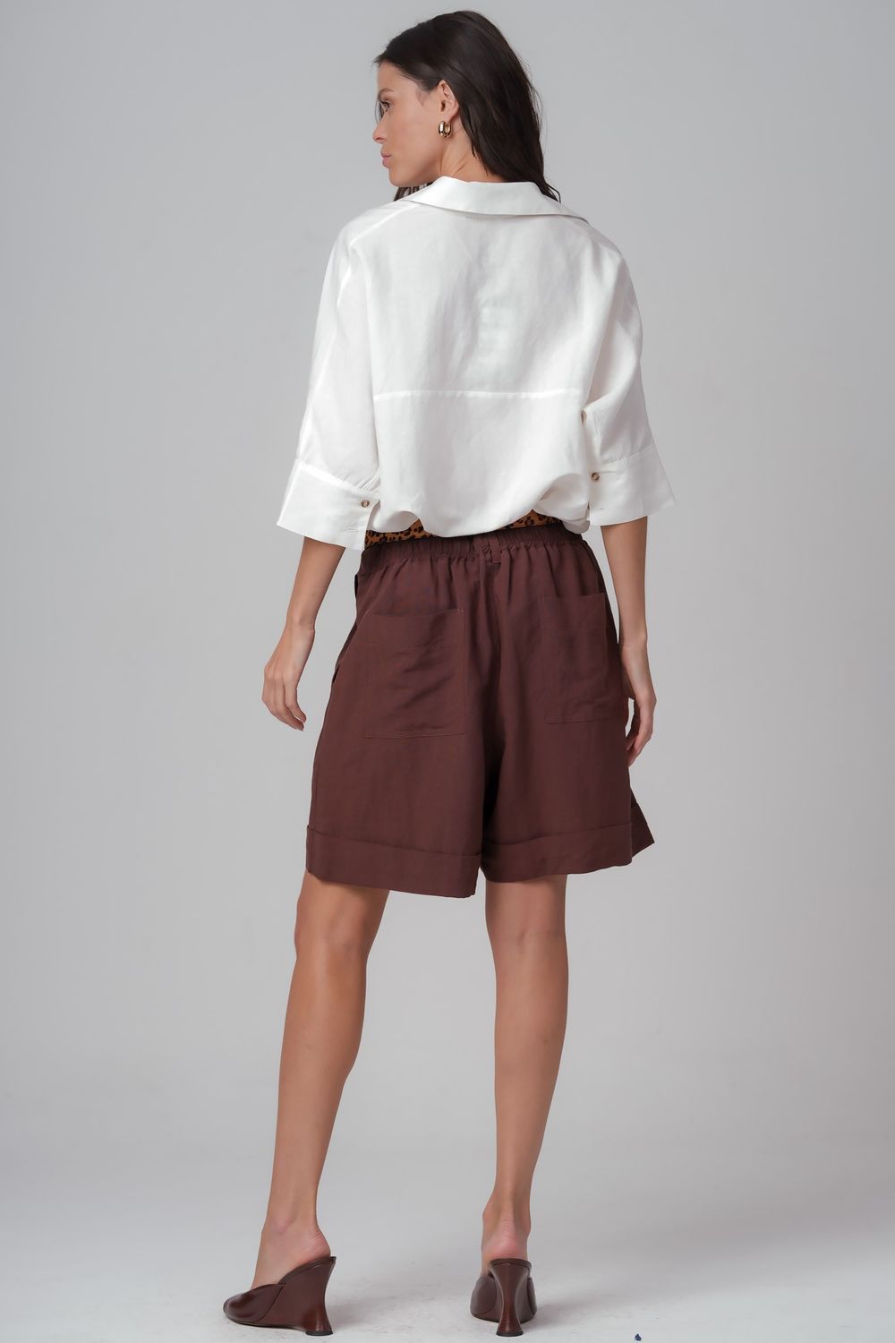 Shorts Linho Marrom Ivana