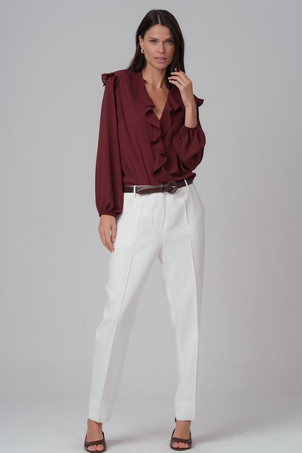 Blusa Crepe Vinho Angel