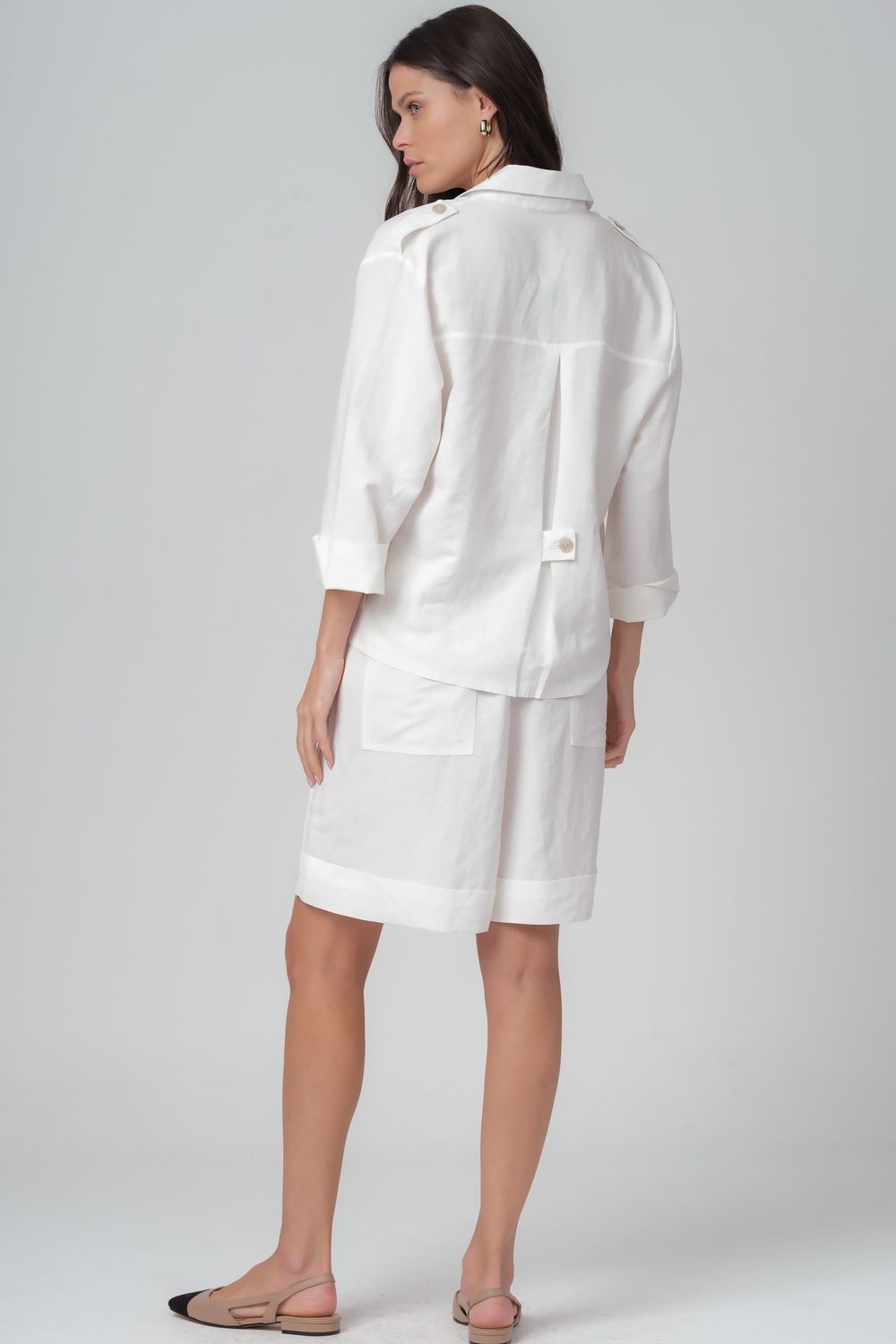 Camisa Viscolinho Branco Celine