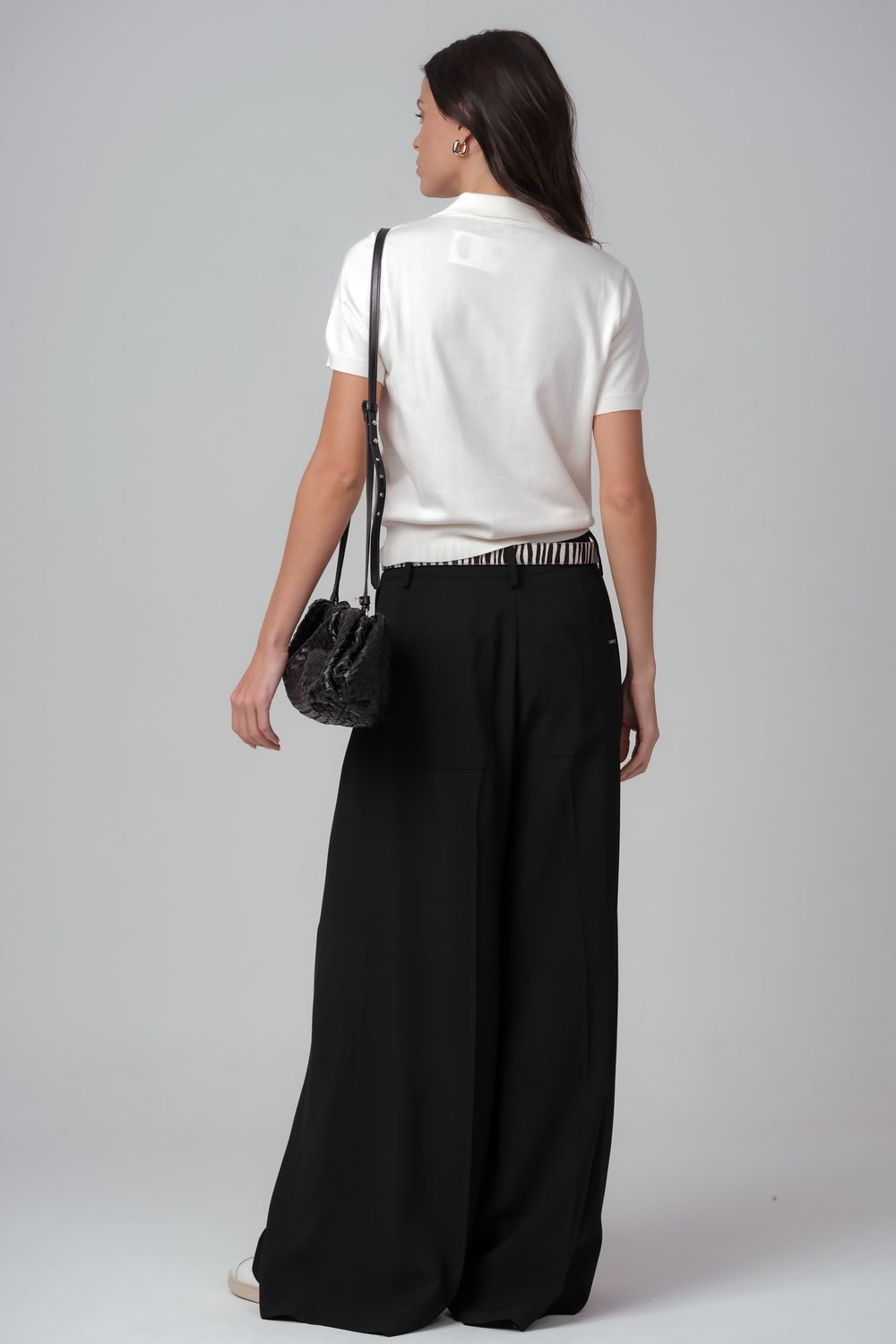 Camiseta Polo em Tricot Off White Mel