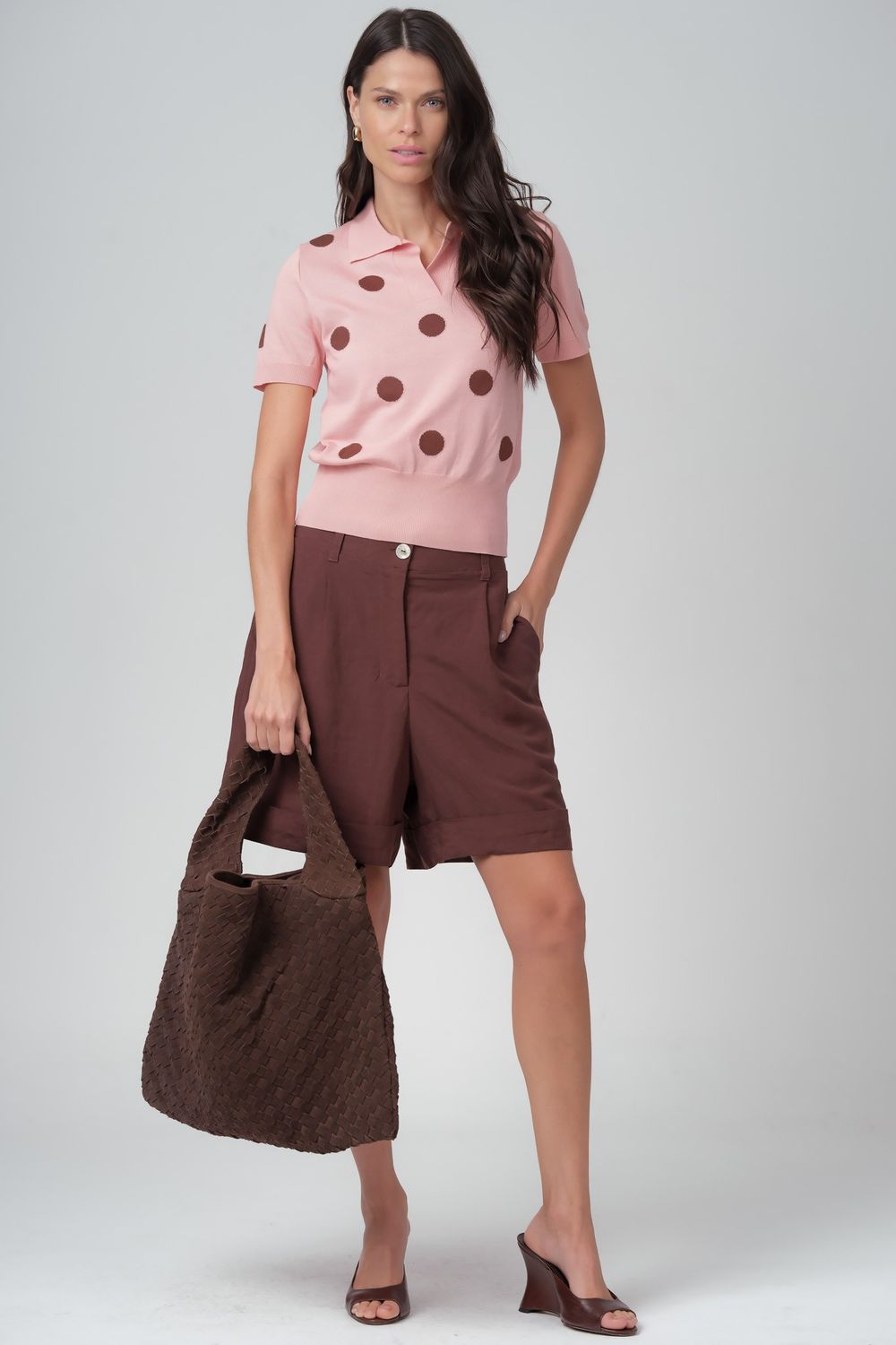 Bolsa Couro Tresse Pinhão Vanessa