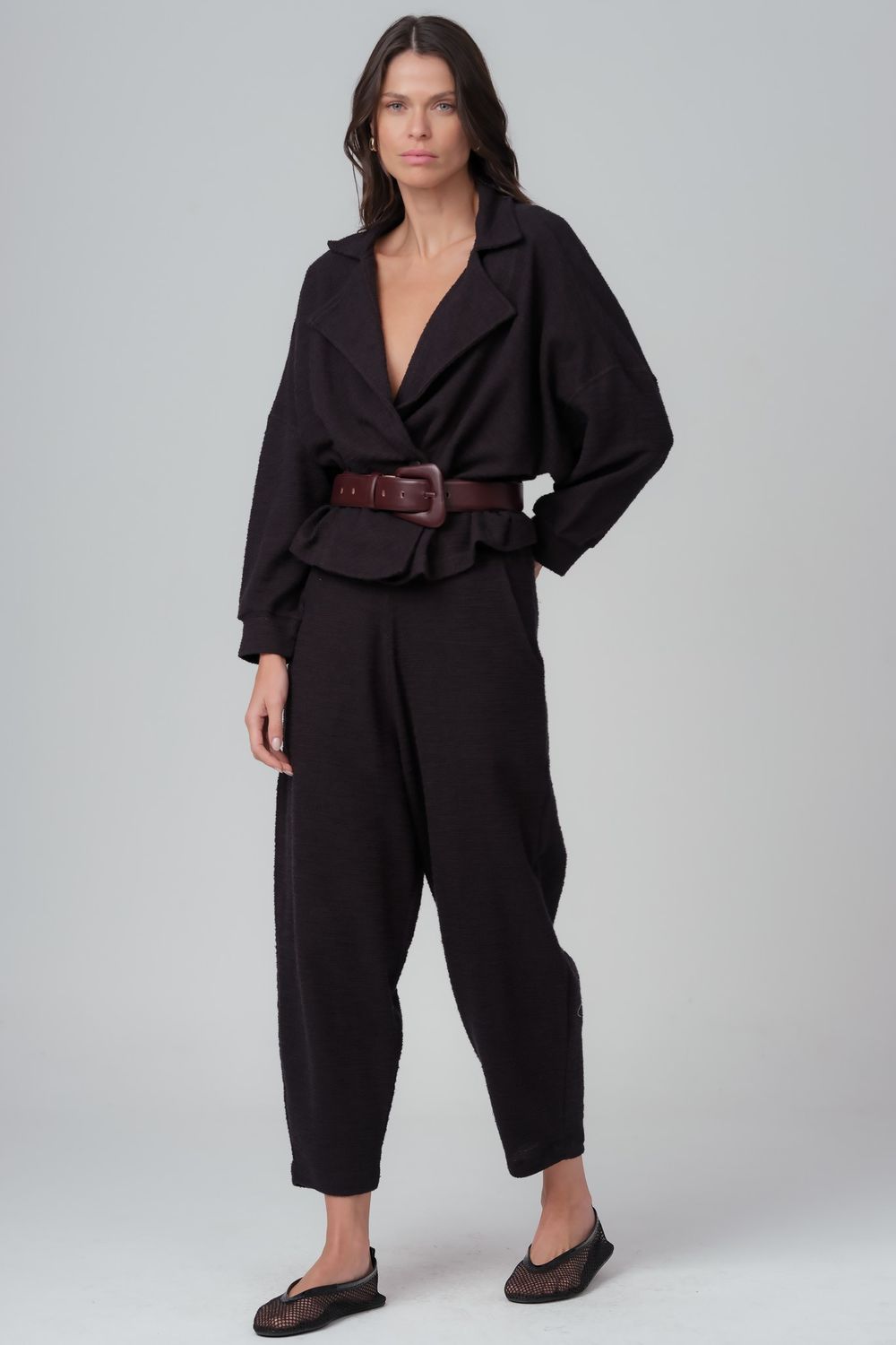 Calça Malha Boucle Preto Mariana