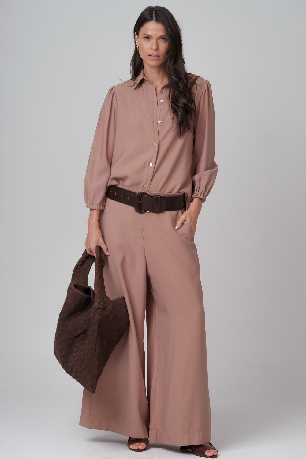 Calça Viscolinho Camel Juliana