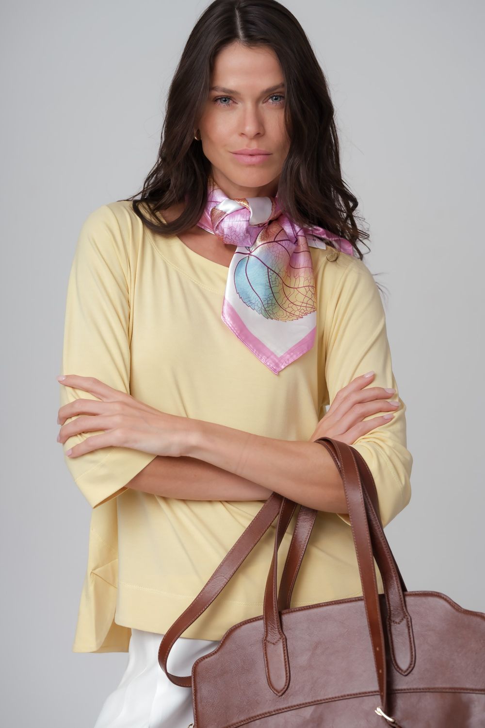 Lenço Estampado Rosa Luana
