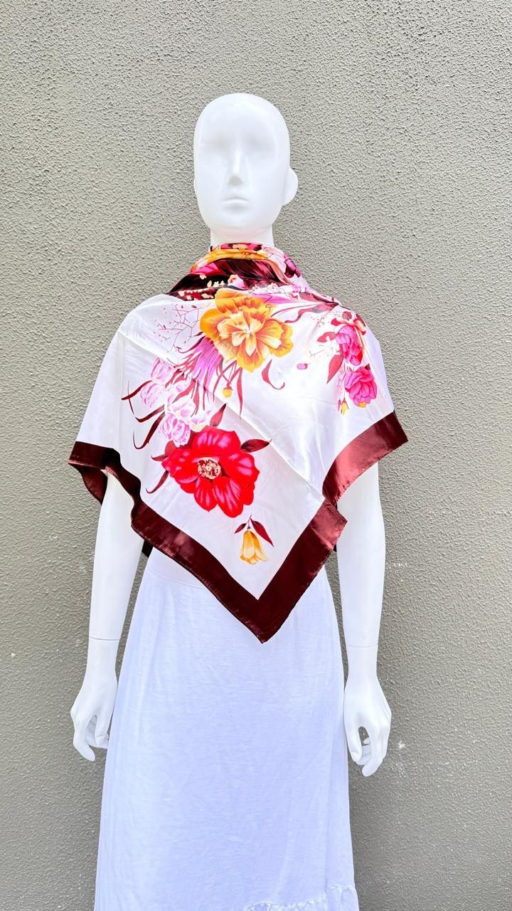 Lenço Estampado Marrom Helena