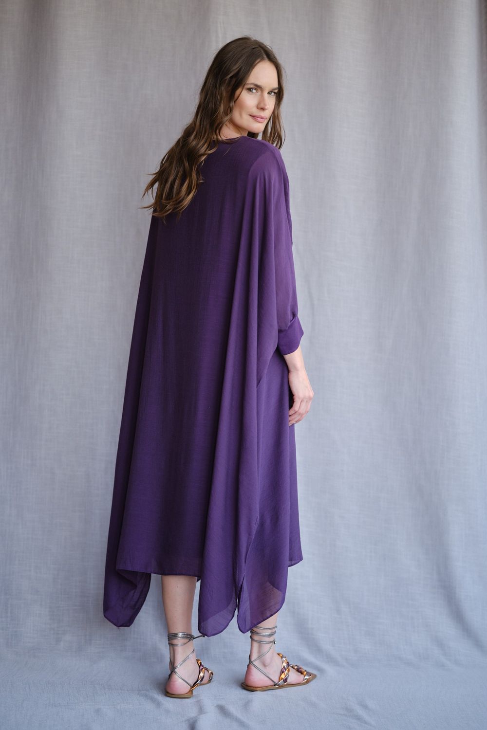 Vestido Musseline Roxo Valentina
