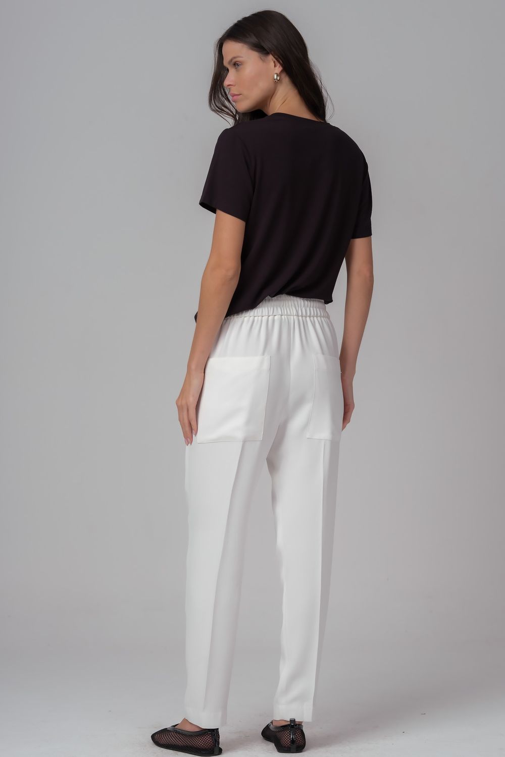 Calça Jogging Crepe Patou Off White Leticia