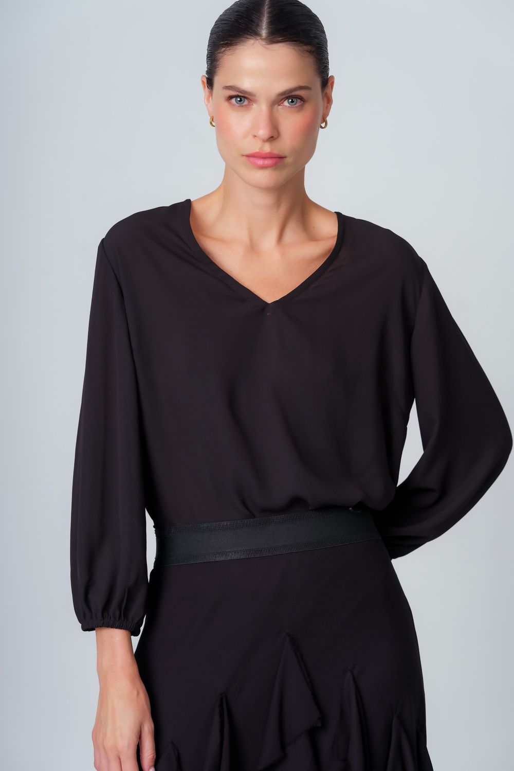 Blusa Crepe Preto Manuela