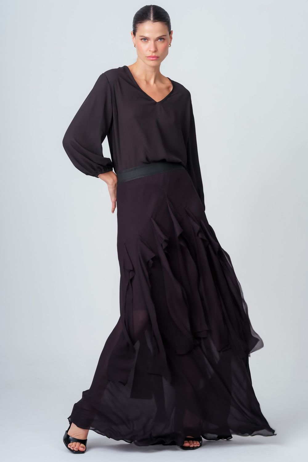 Blusa Crepe Preto Manuela