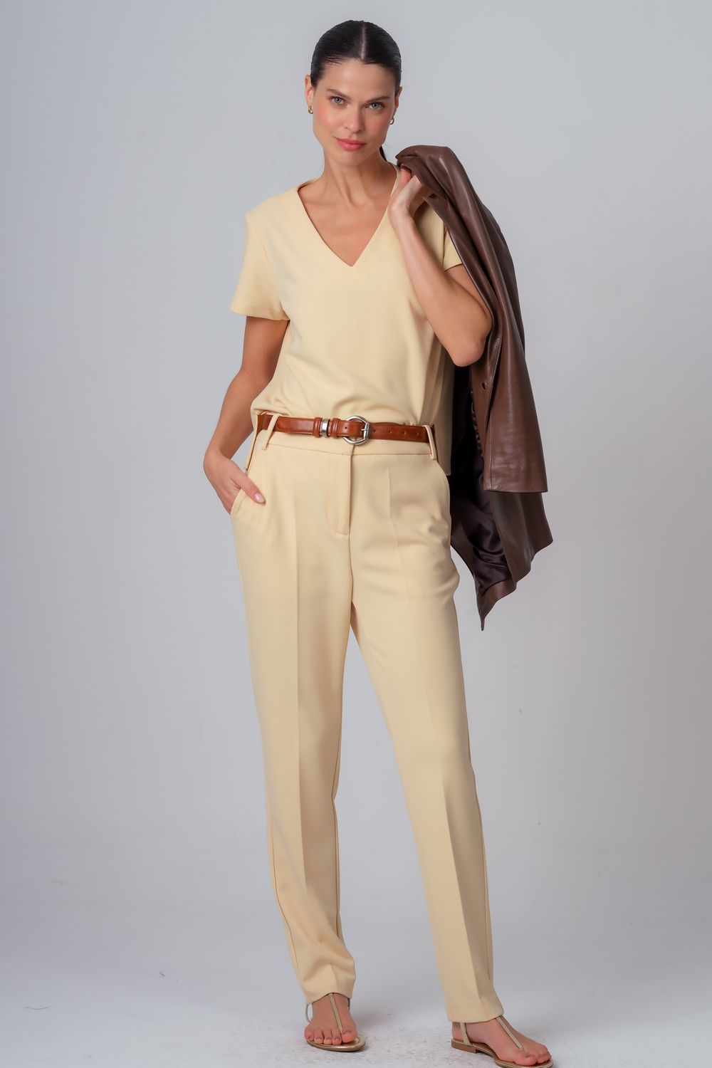 Calça Malha Amarelo Livia