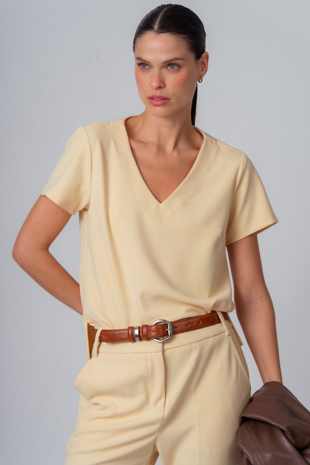 Camiseta Malha Amarelo Livia