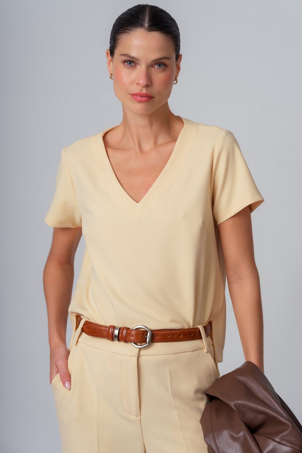 Camiseta Malha Amarelo Livia