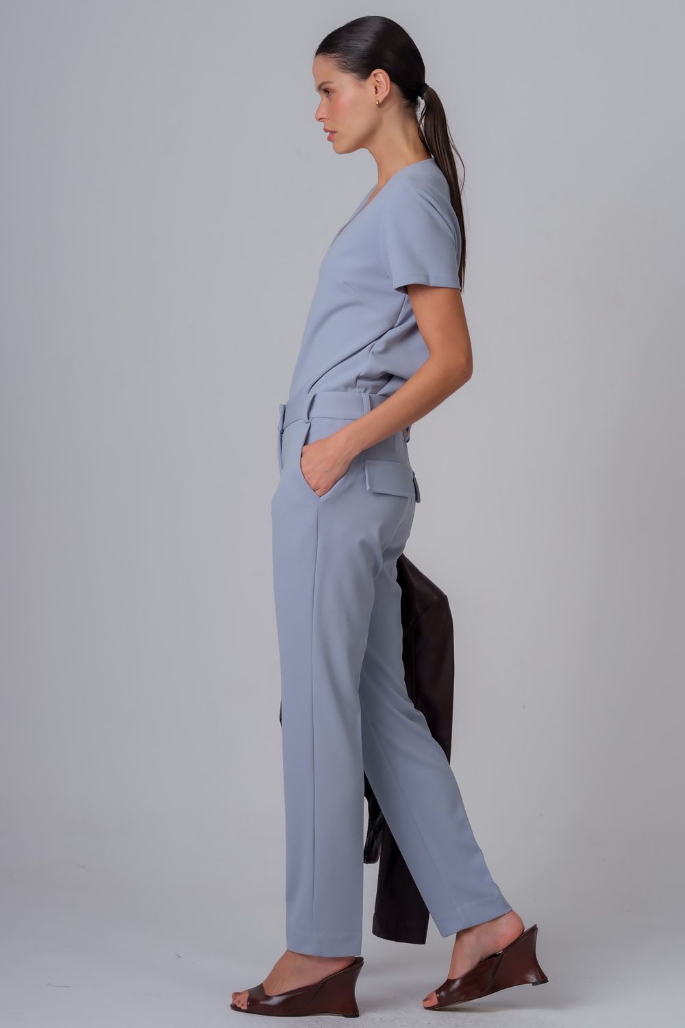 Camiseta Malha Azul Livia