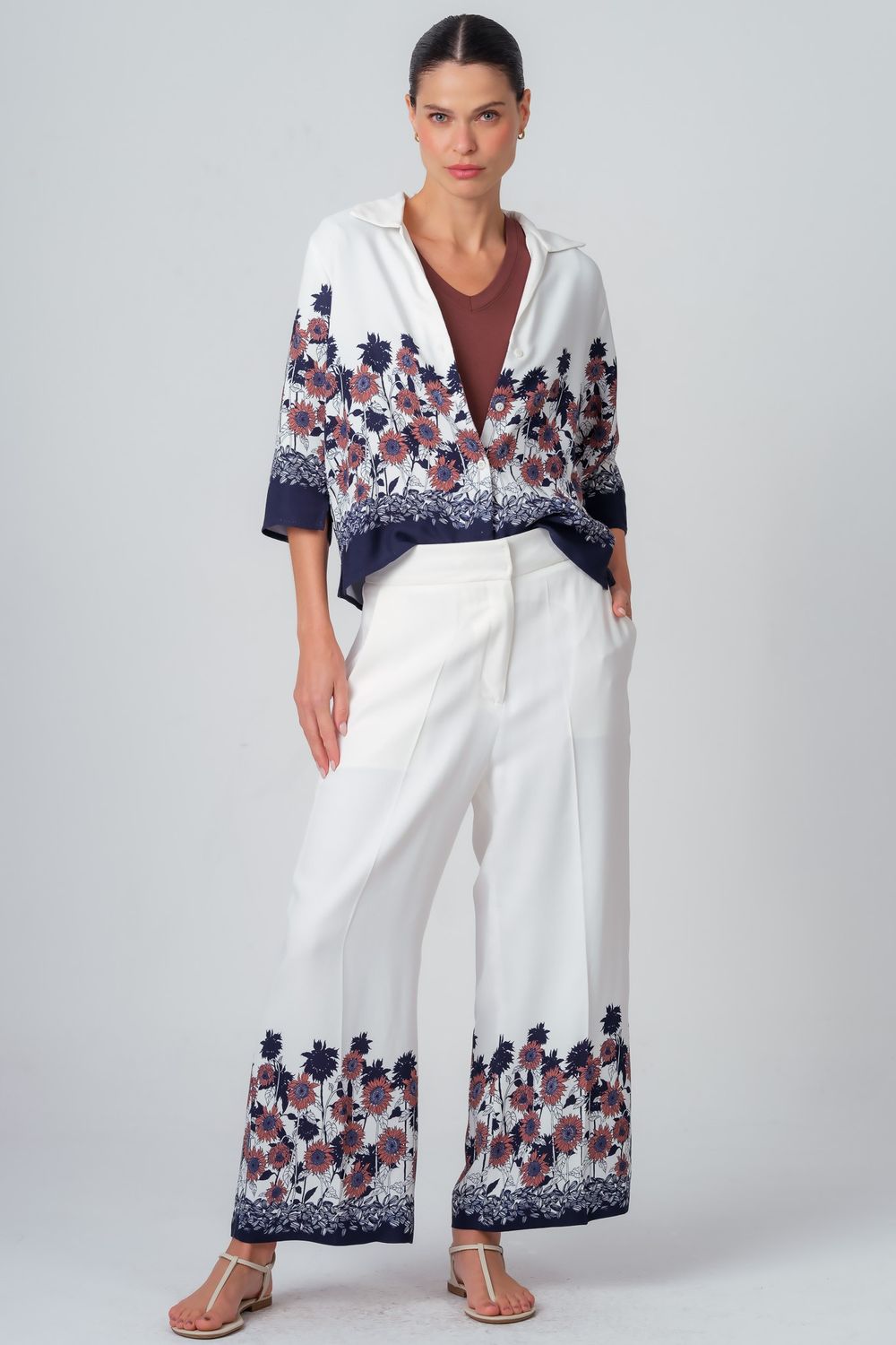 Calça Viscose Estampa Girassóis Sara