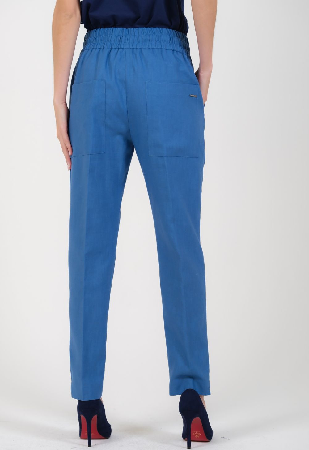 Calça Jogging em Linho Azul Leticia