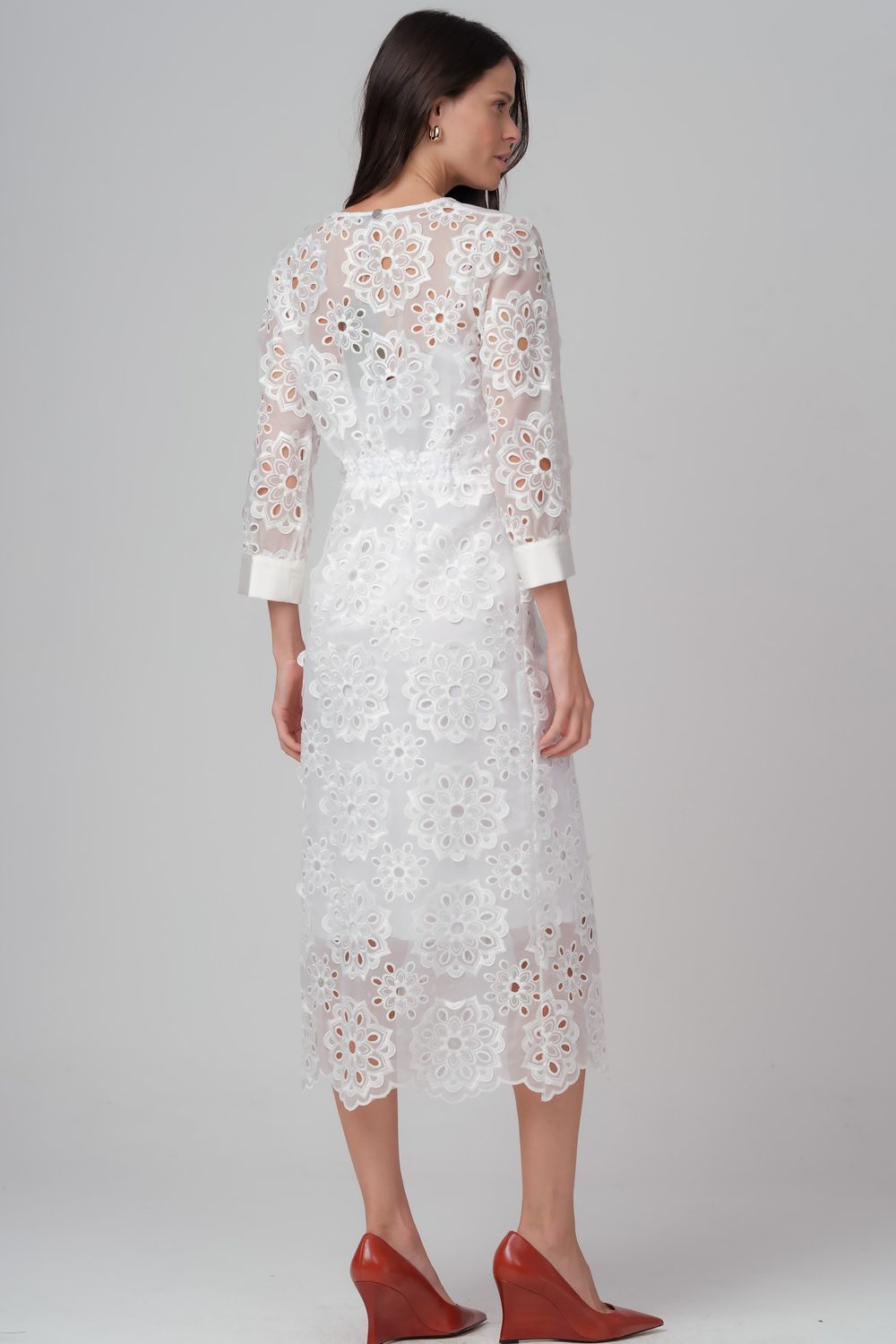 Vestido Bordado Branco Olivia