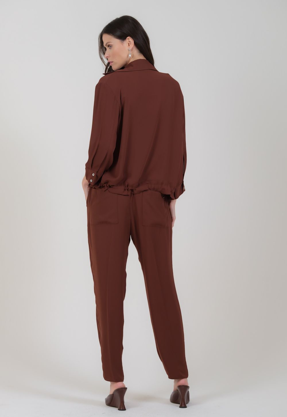 Calça Crepe Marrom Gabriela