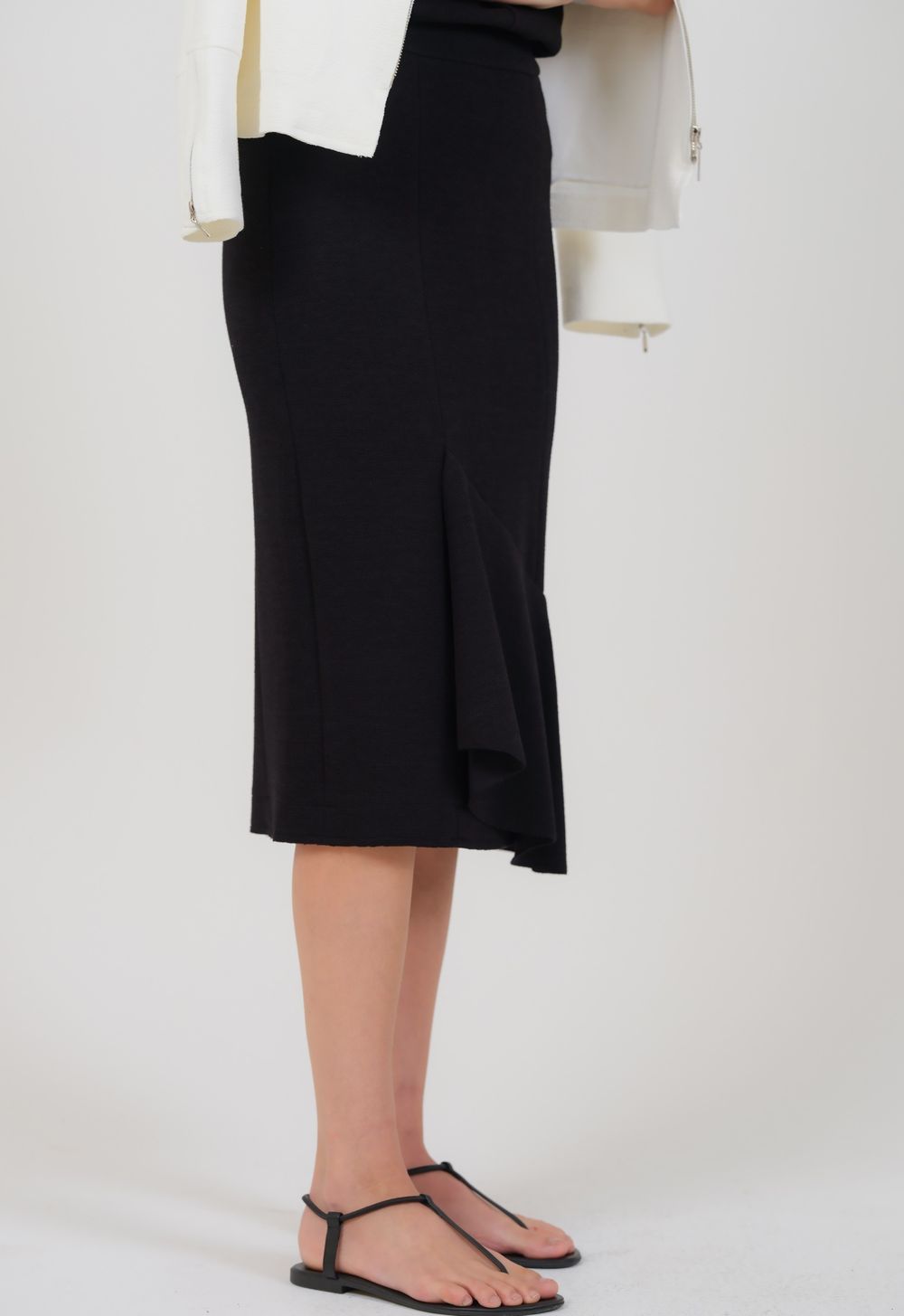 Saia Midi Boucle Preto Marisa