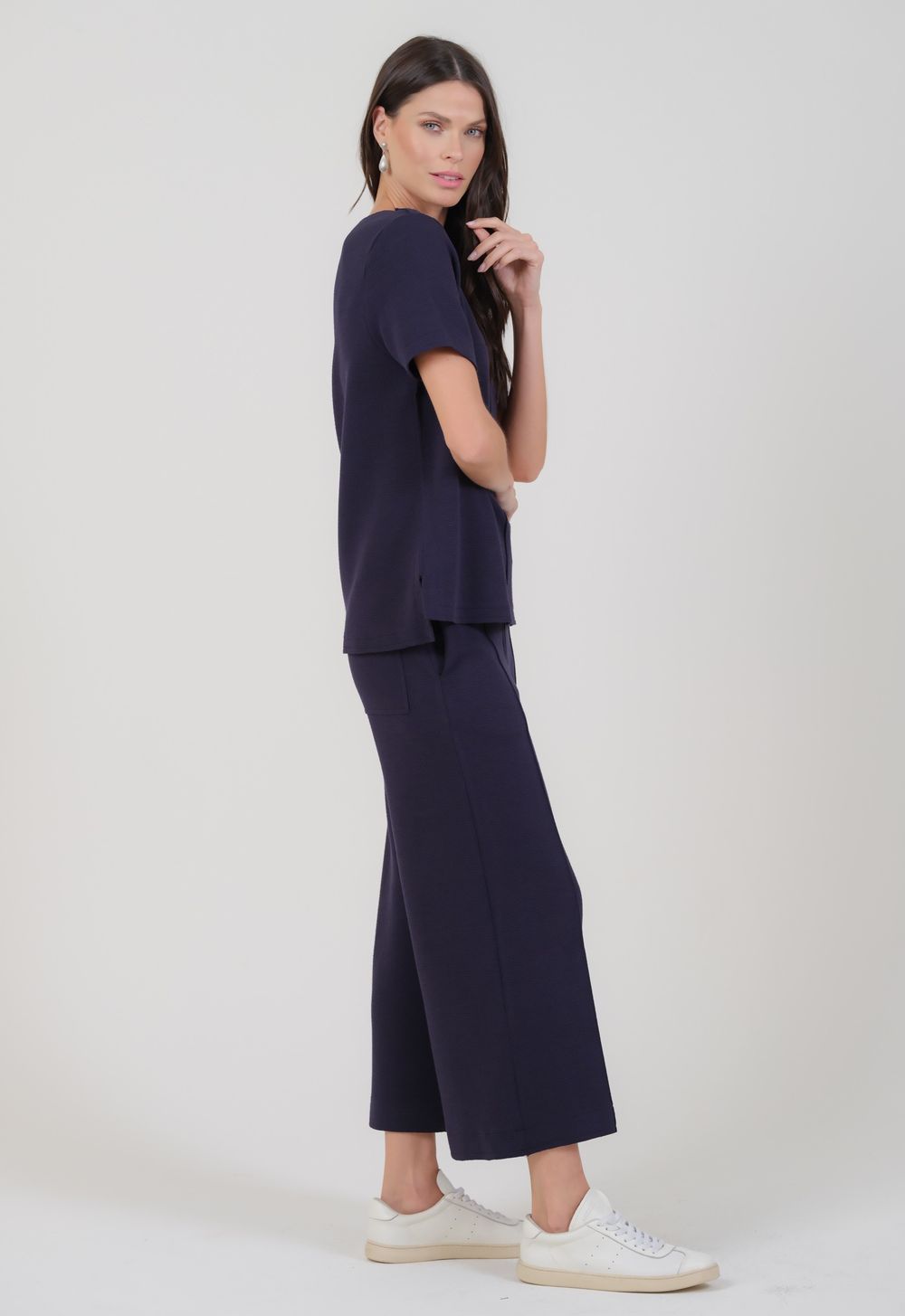 Camiseta Boucle Marinho Marisa