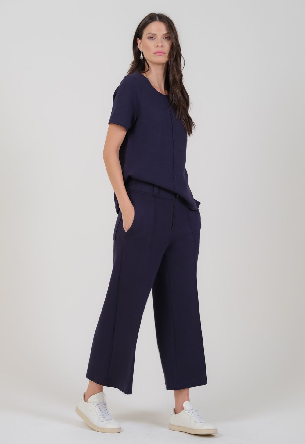 Camiseta Boucle Marinho Marisa