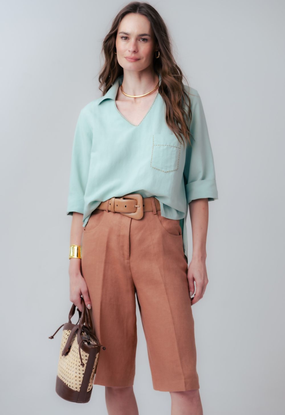 Blusa Linho Verde Marilia