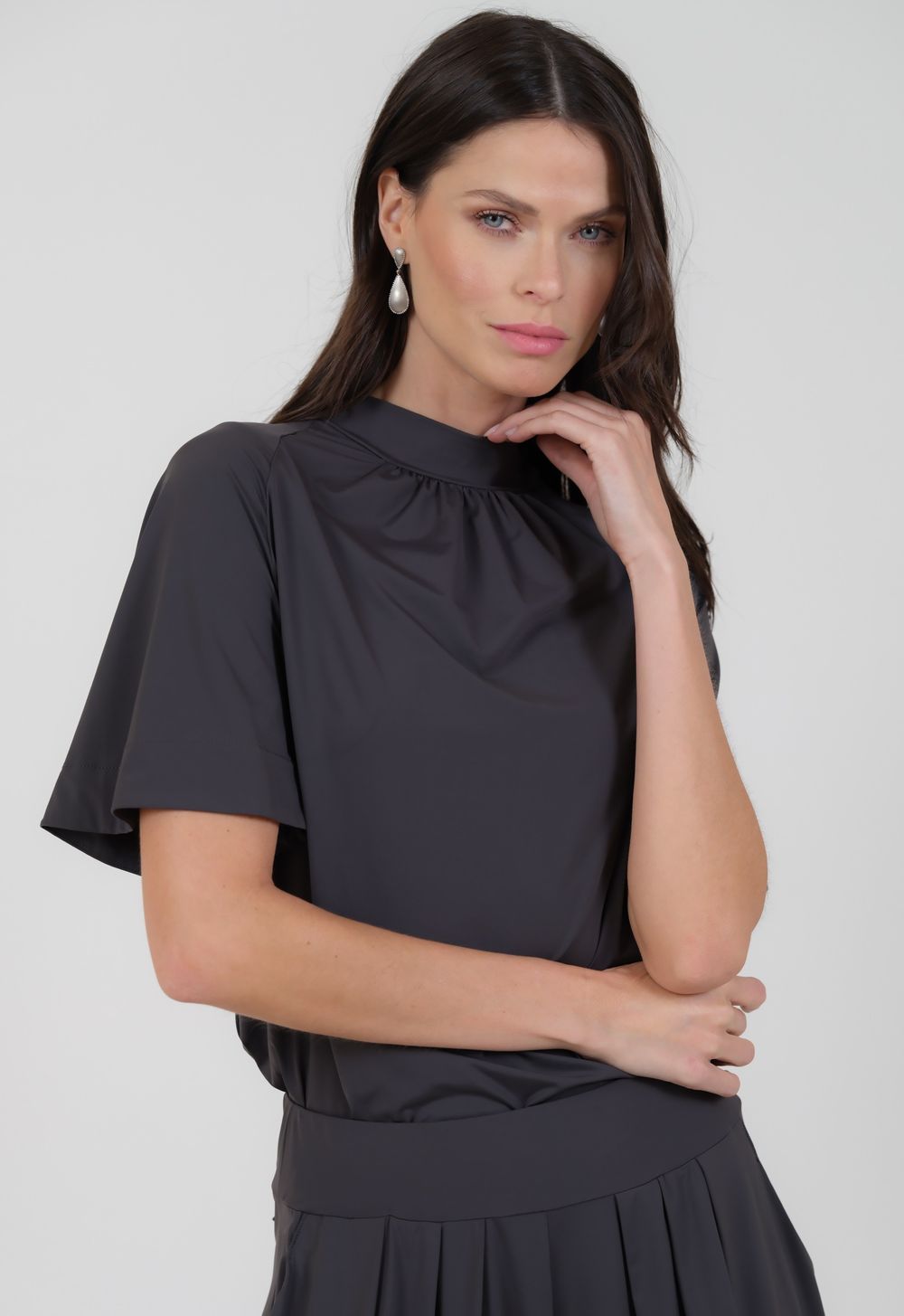 Blusa Fluity Chumbo Clarice