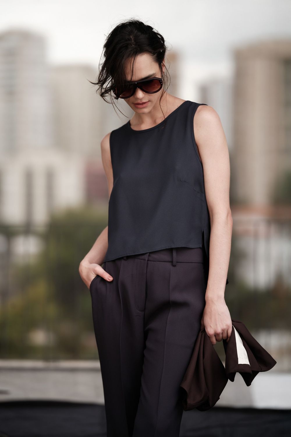 Calça Cropped Crepe Patou Roberta Marinho