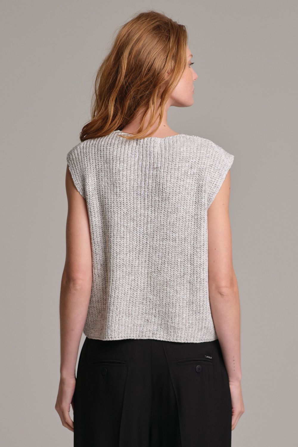 Colete Trico Decote V Off White Conceição