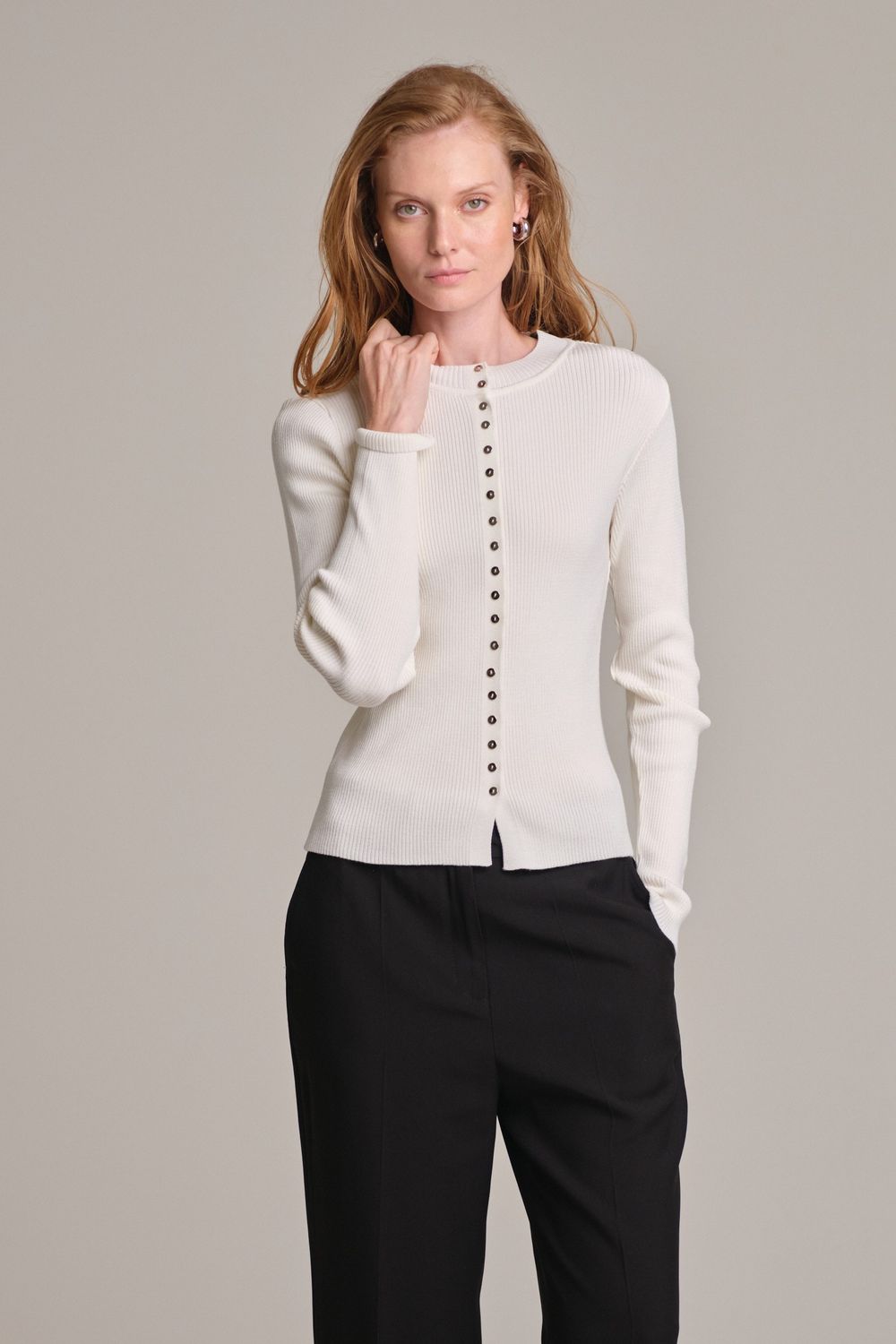Cardigan Com Botões Off White Lisa