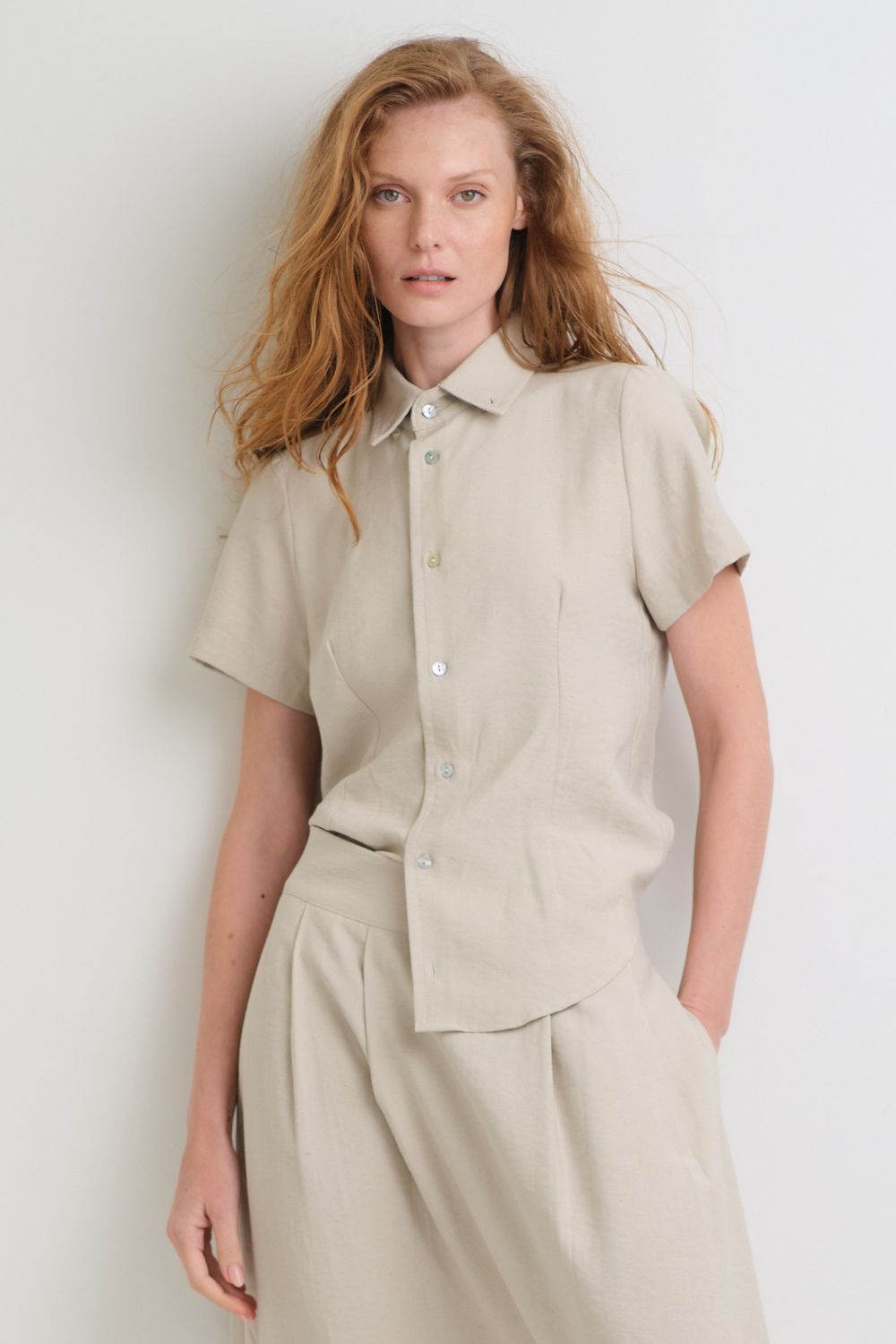Camisa Viscolinho Areia Juliana
