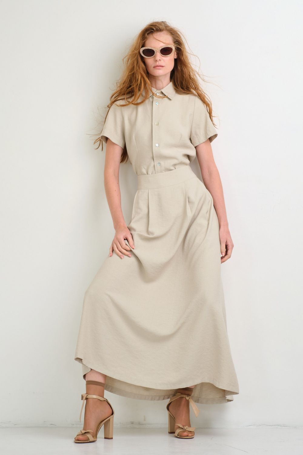Camisa Viscolinho Areia Juliana