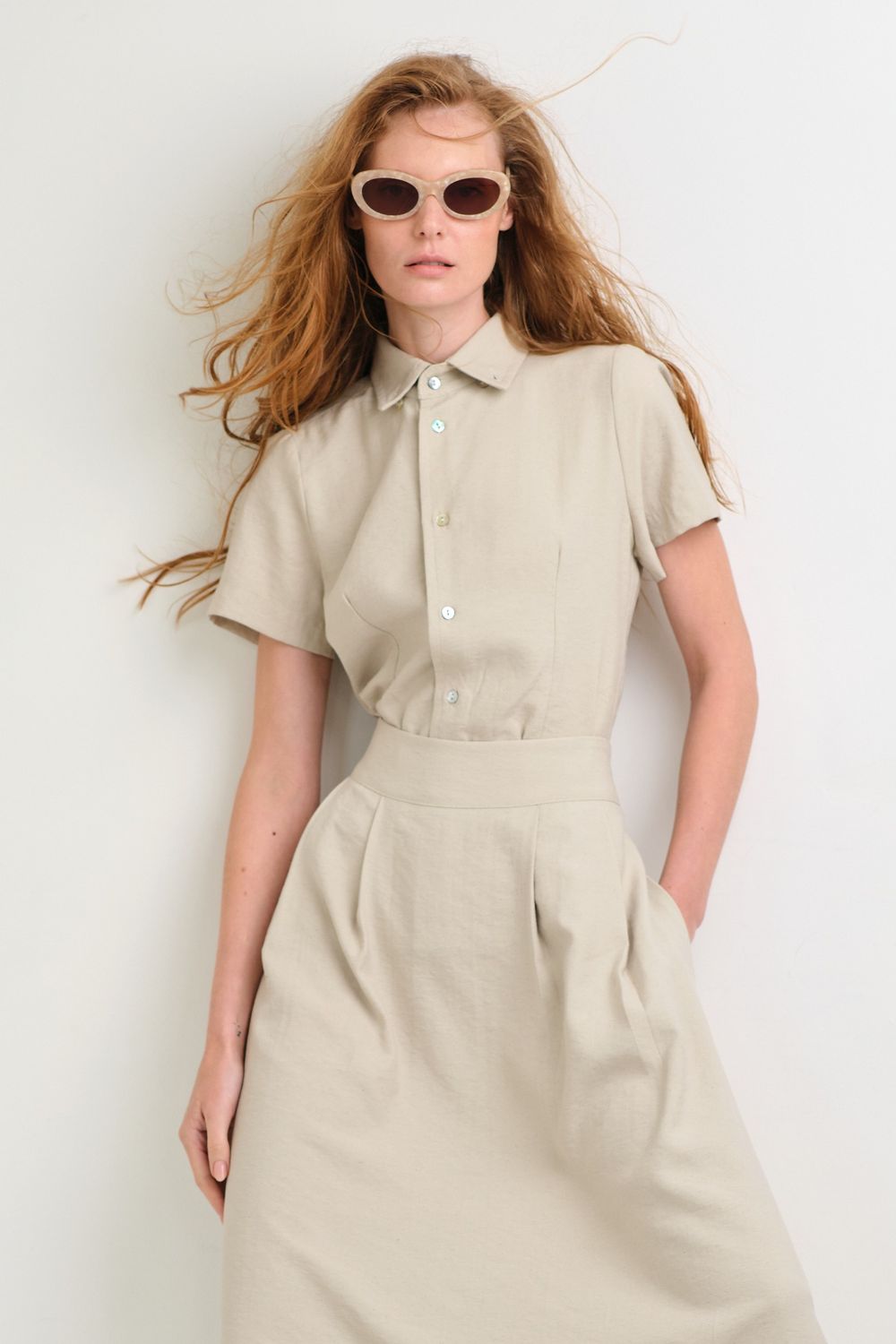Camisa Viscolinho Areia Juliana