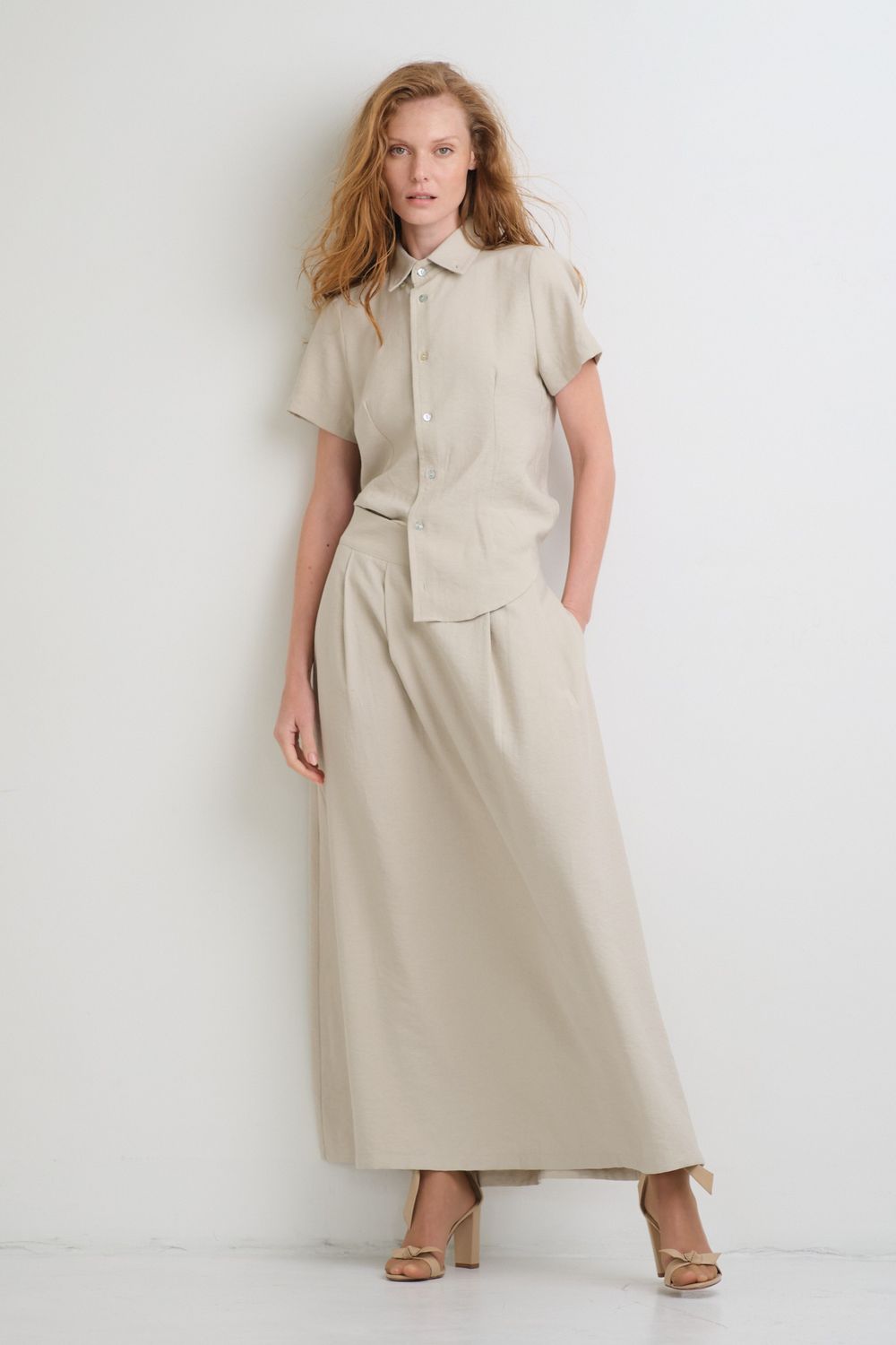 Camisa Viscolinho Areia Juliana