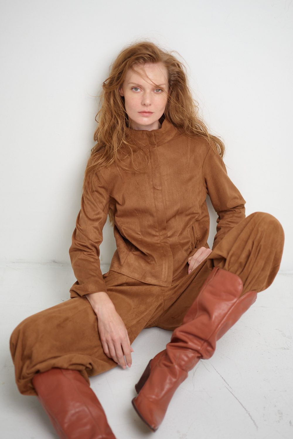 Jaqueta Suede Camel Antonia