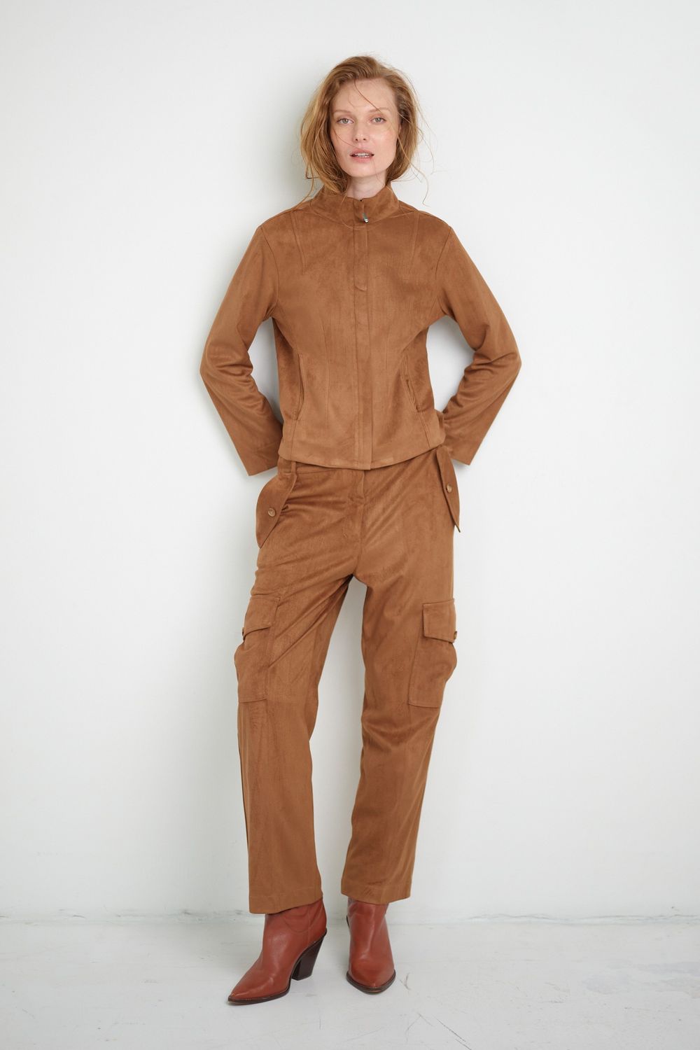 Jaqueta Suede Camel Antonia