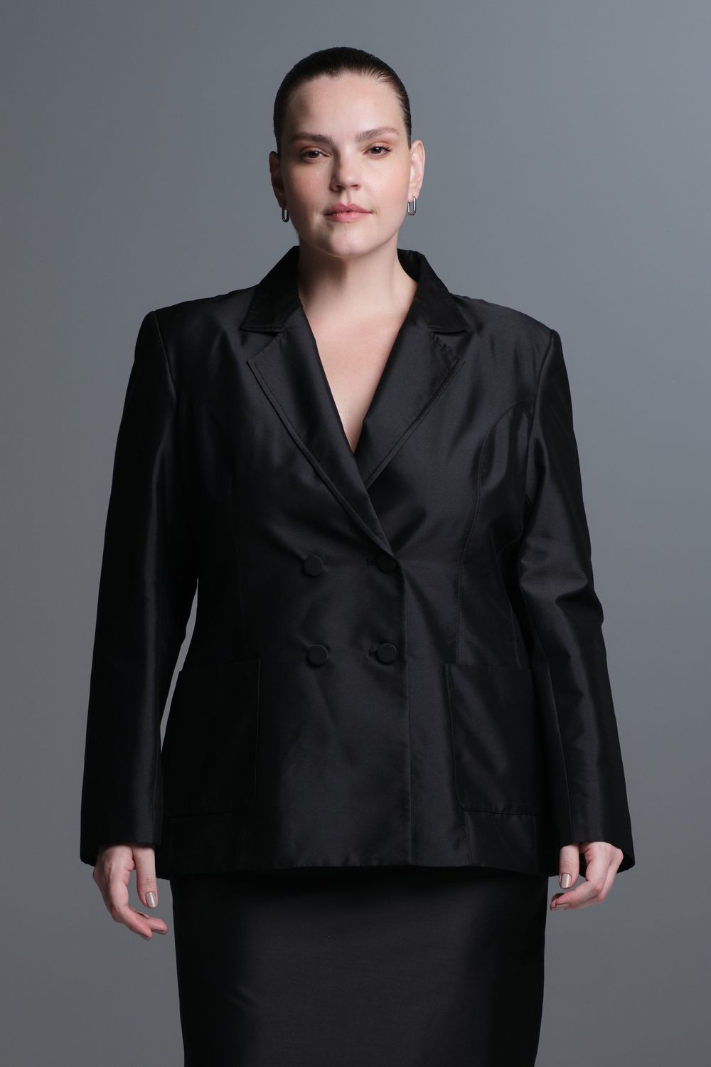 Blazer Tafetá Preto Jackie