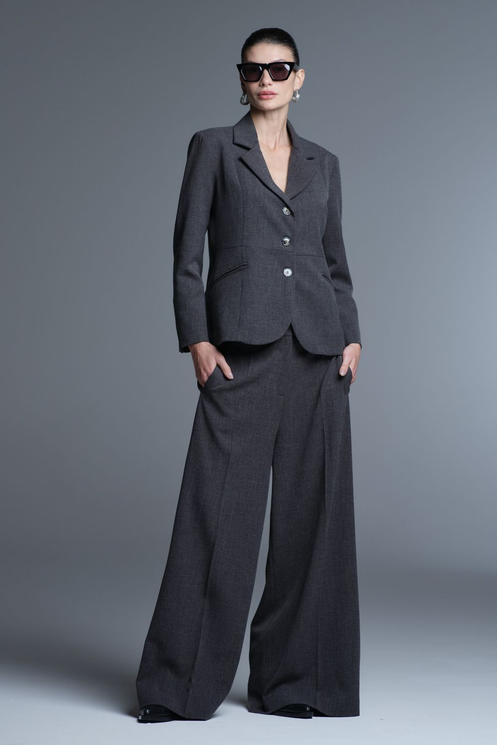 Blazer Alfaiataria Chumbo Mescla Nina CB