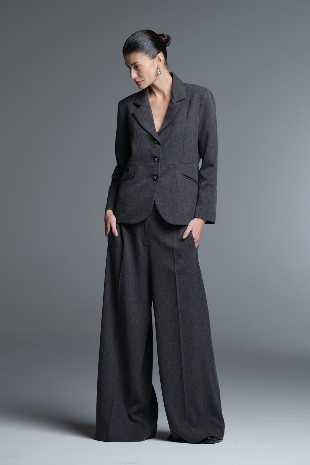 Blazer Alfaiataria Chumbo Mescla Nina CB