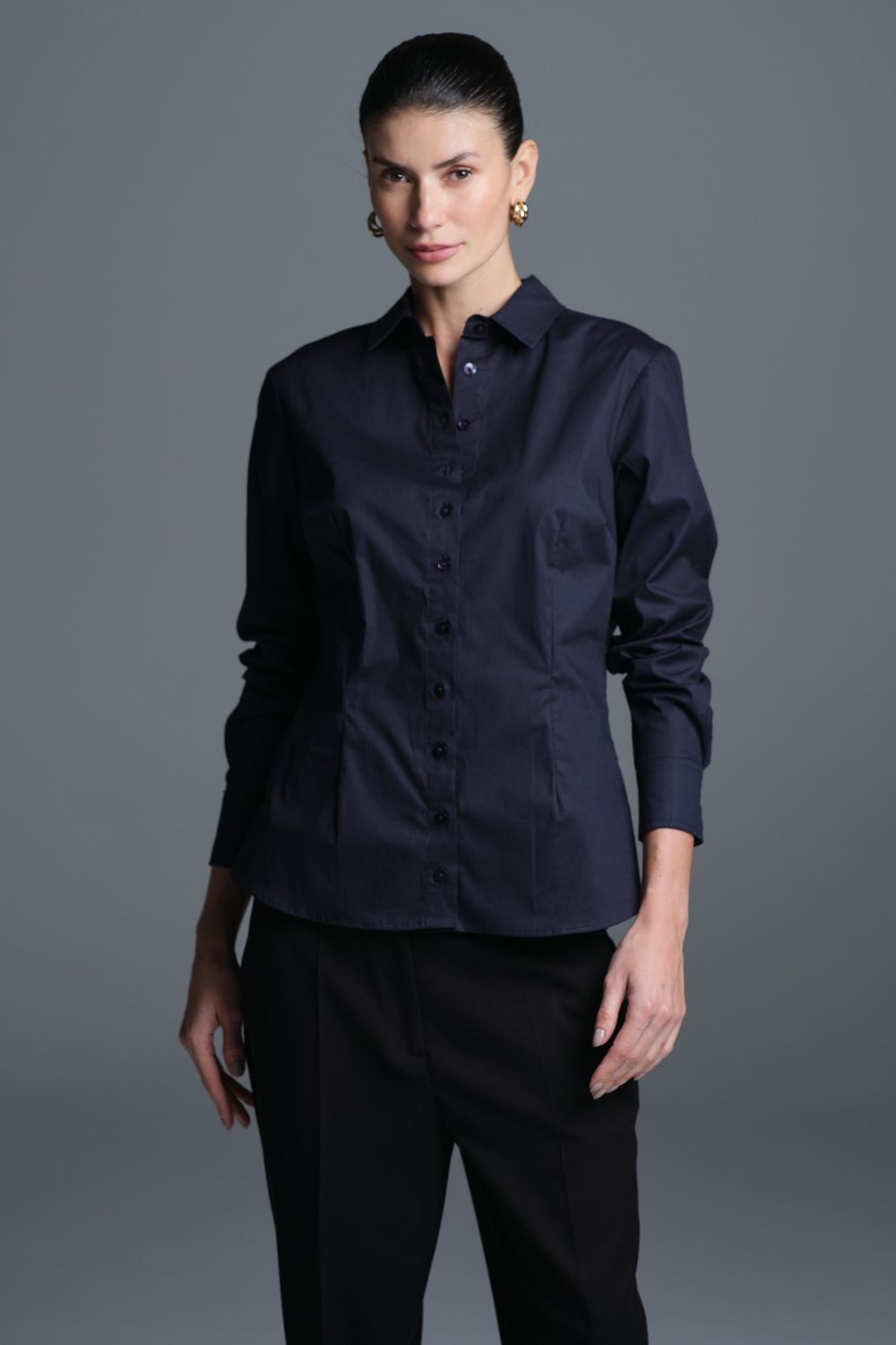 Camisa Tricoline Marinho Isabel CB