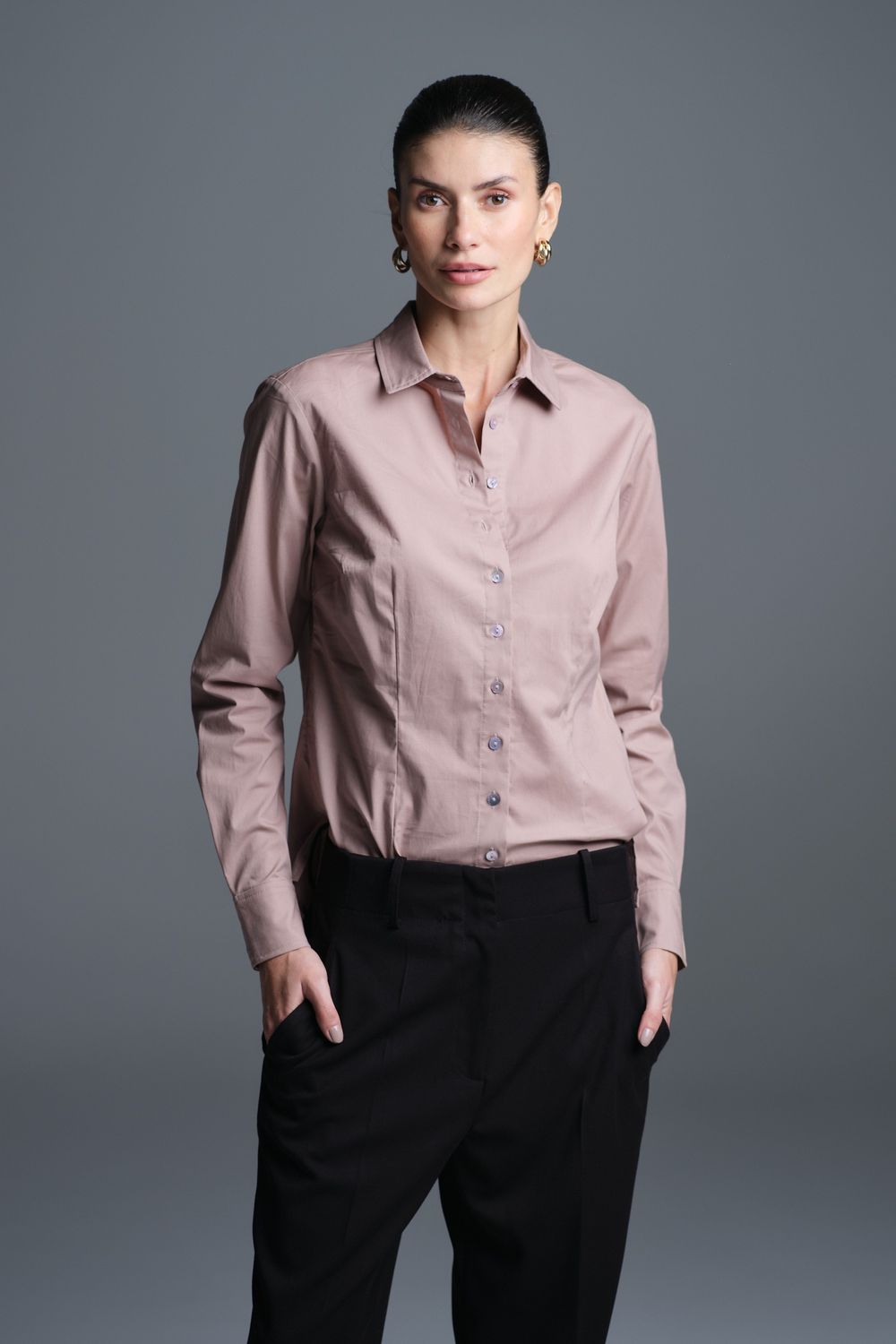 Camisa Tricoline Rose Isabel CB