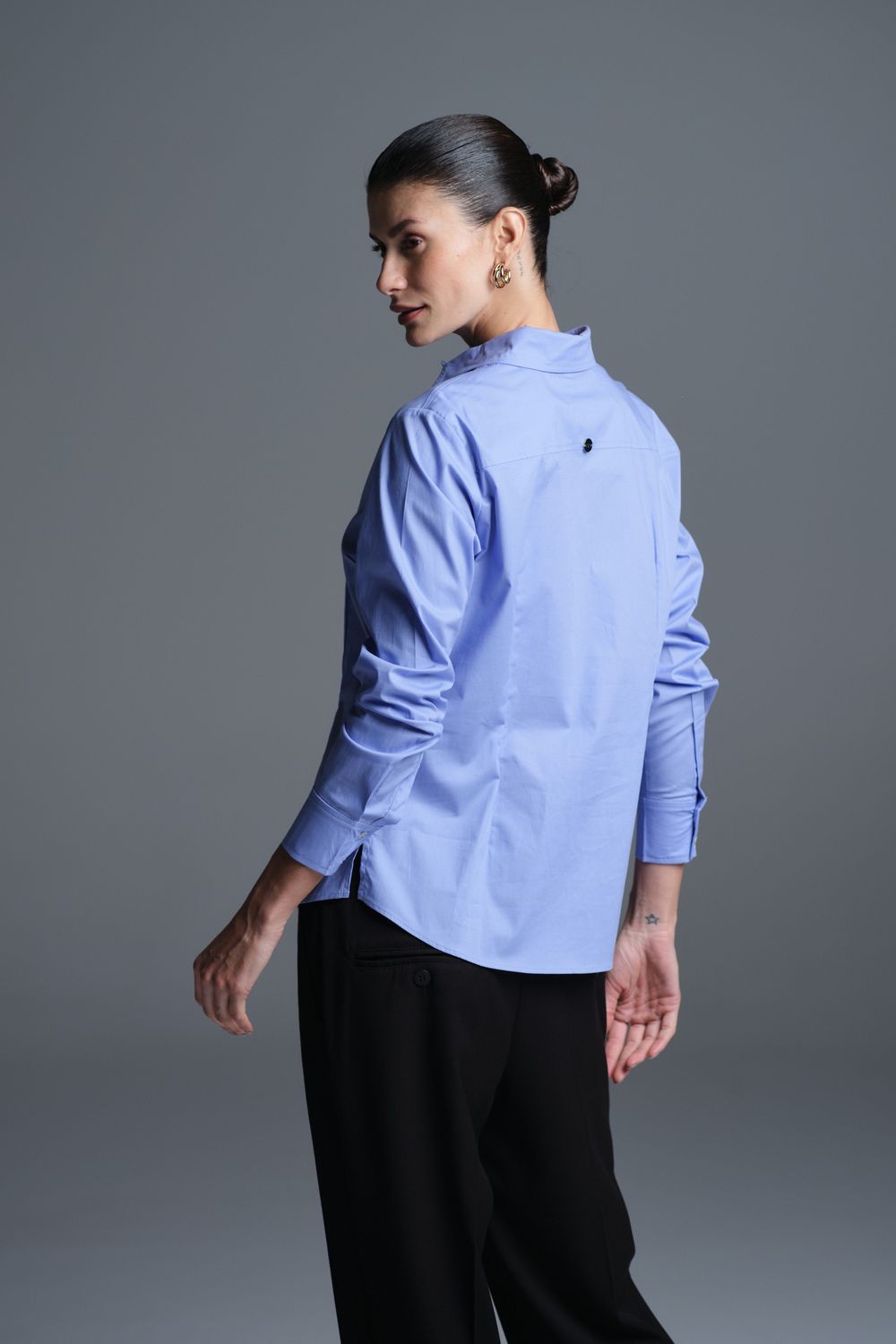 Camisa Tricoline Azul Isabel CB
