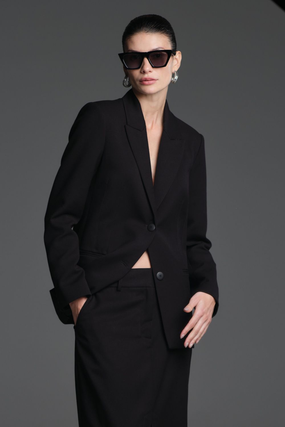 Blazer Gabardine Preto Livia CB
