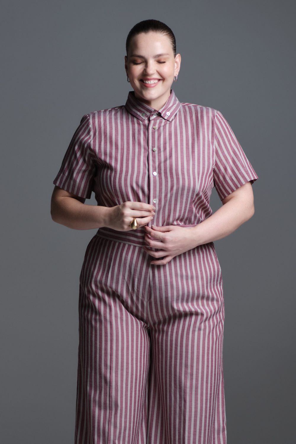 Camisa Tricoline Listrada Vivian