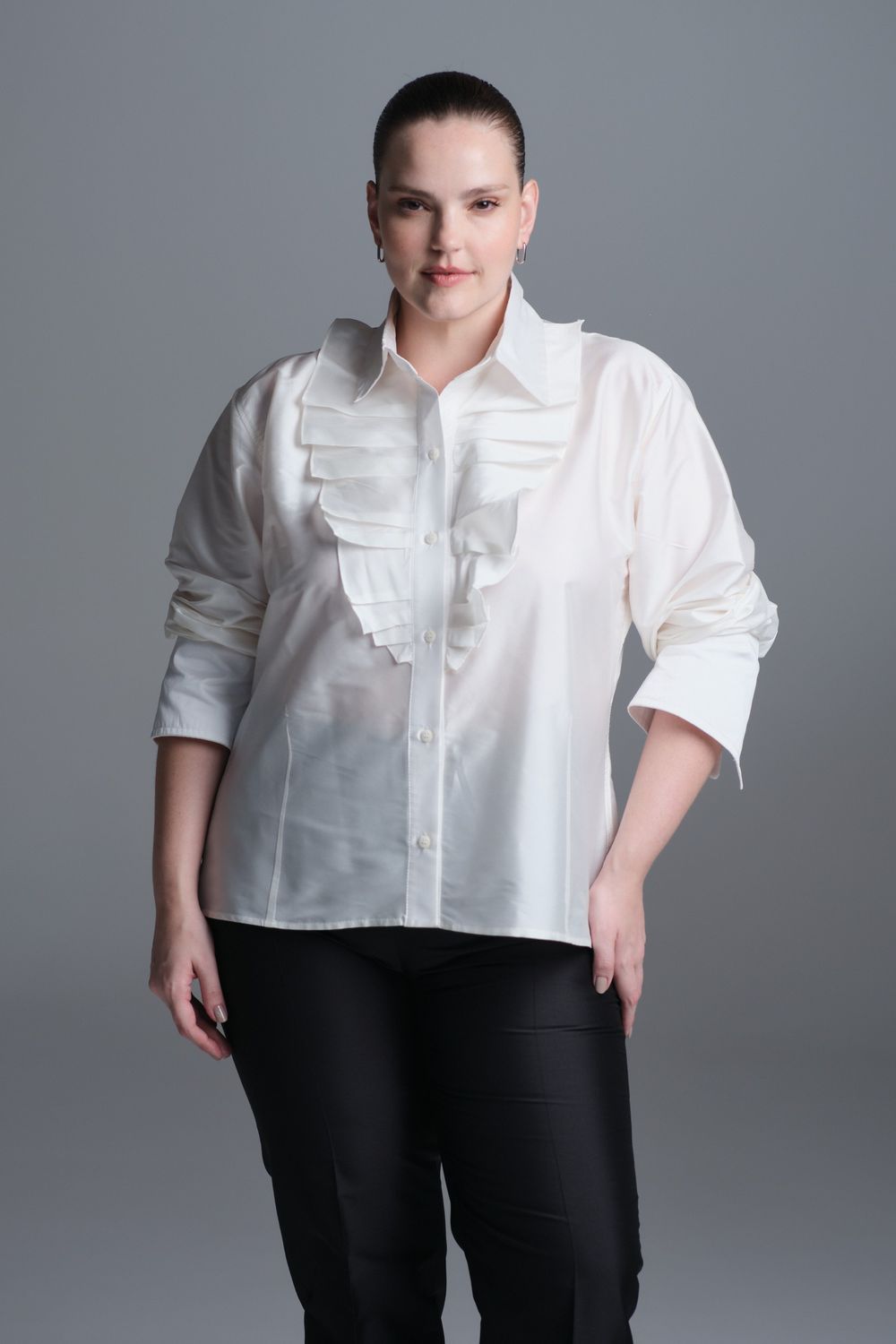 Camisa Tafetá Off White Daiana