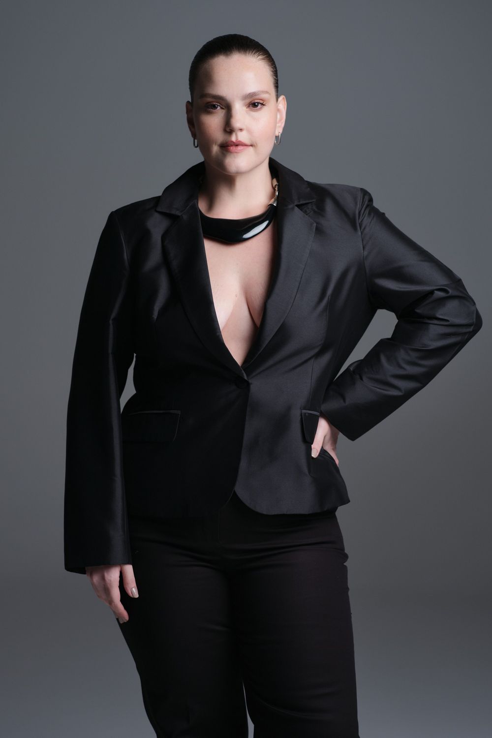 Blazer Tafetá Preto Dominique CB