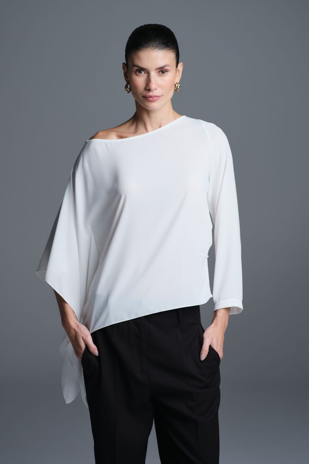 Blusa Crepe Ampla Off White Leticia