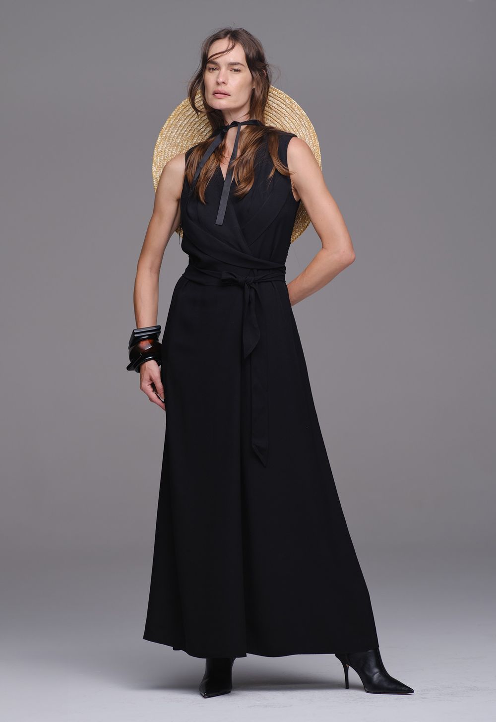 Vestido Viscose Com Renda Preto Mônica