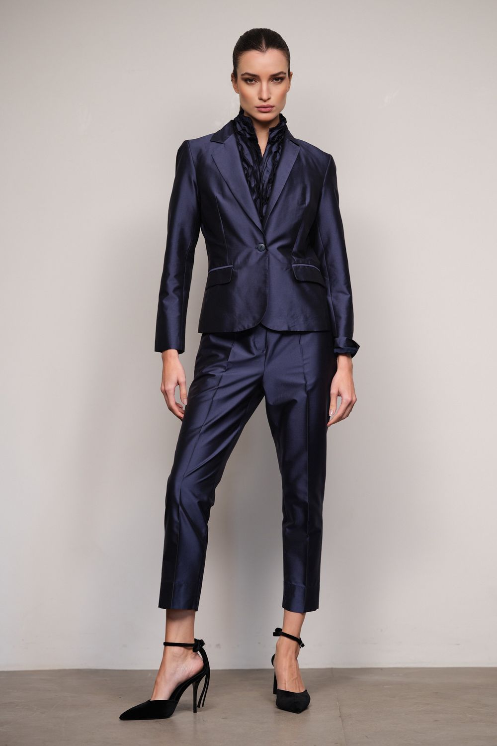 Blazer Tafetá Marinho Dominique CB