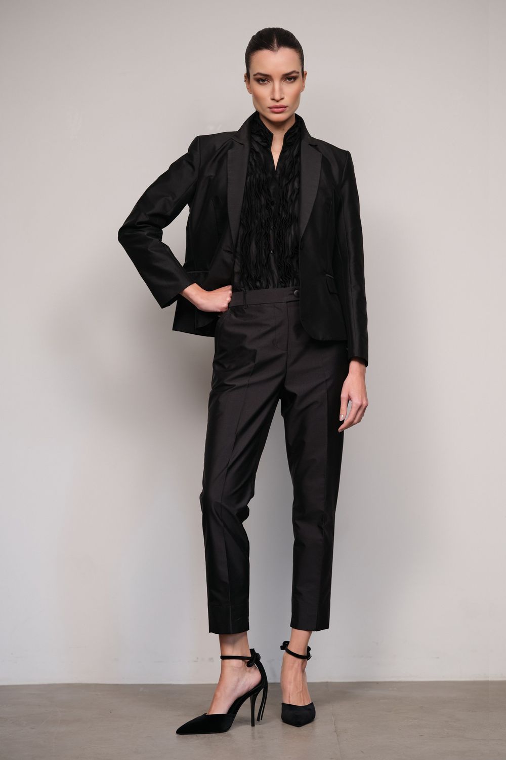 Blazer Tafetá Preto Dominique CB